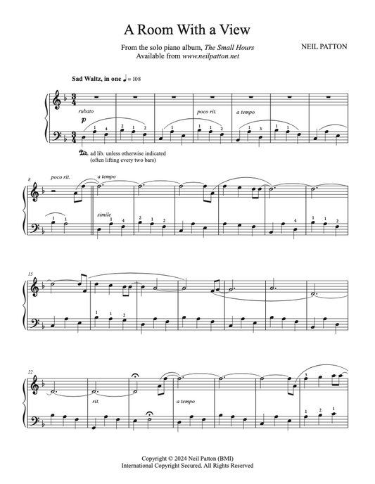 A Room with a View (Digital Sheet Music)