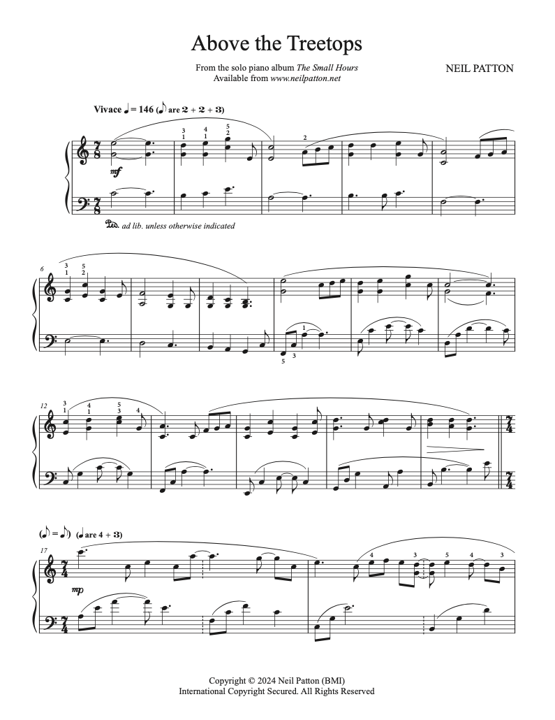 Above the Treetops (Digital Sheet Music)