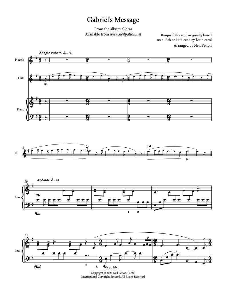 Gabriel's Message (Digital Sheet Music)