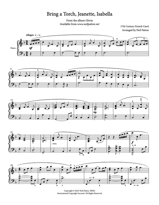 Bring a Torch, Jeanette, Isabella (Digital Sheet Music)
