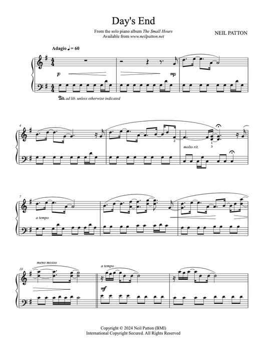 Day's End (Digital Sheet Music)