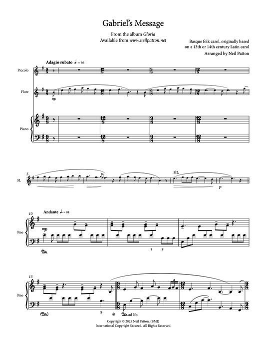 Gabriel's Message (Digital Sheet Music)