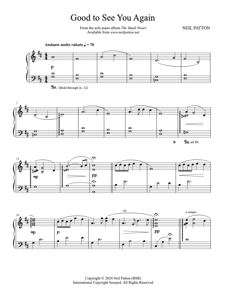 Good to See You Again (Digital Sheet Music)