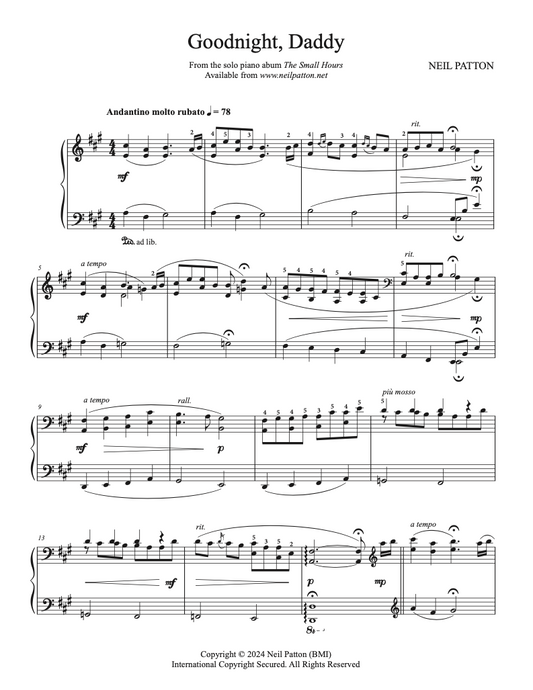 Goodnight, Daddy (Digital Sheet Music)