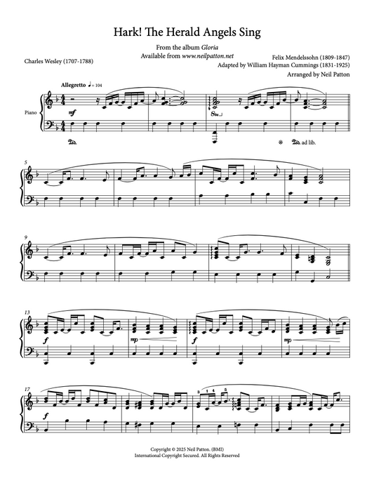 Hark! The Herald Angels Sing (Digital Sheet Music)