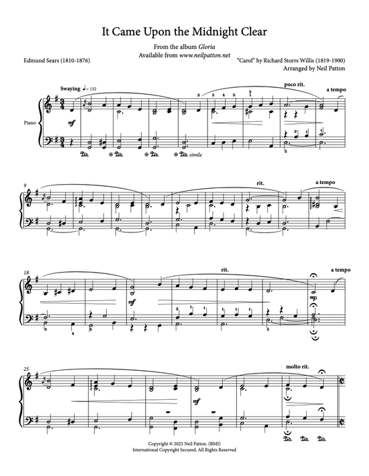 It Came Upon the Midnight Clear (Digital Sheet Music)