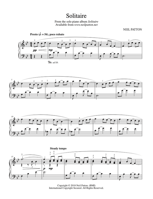 Solitaire (Digital Sheet Music)