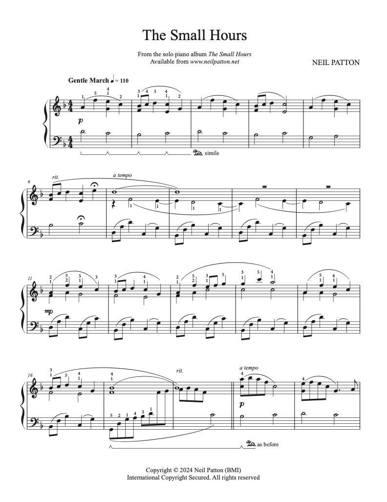 The Small Hours (Digital Sheet Music)