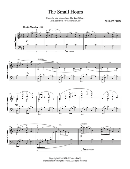 The Small Hours (Digital Sheet Music)