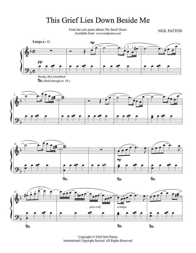 This Grief Lies Down Beside Me (Digital Sheet Music)