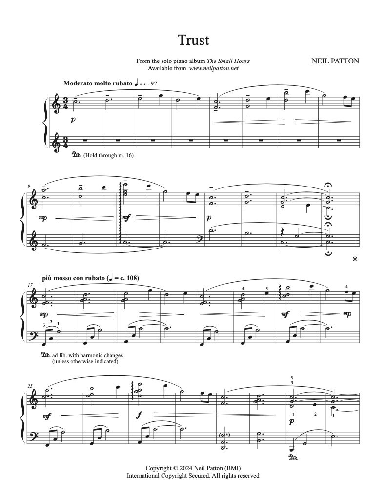 Trust (Digital Sheet Music)