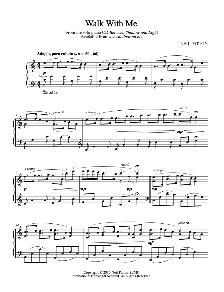 Walk With Me Script Walk With Me (Digital Sheet Music) – NeilPatton.net